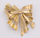 Vintage Brosche aus 18 Karat Gold mit Diamanten, 70er Jahre