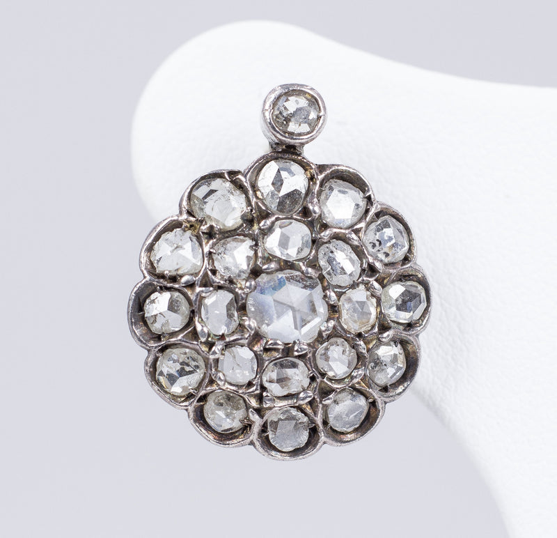 Orecchini Borchie In Argento 925 Con Diamanti Simulati - Oro Giallo E Rosa - 2 Ct, Vintage - Foto 4