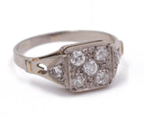 Vintage Weißgoldring mit Diamanten im Brillantschliff, 50er Jahre