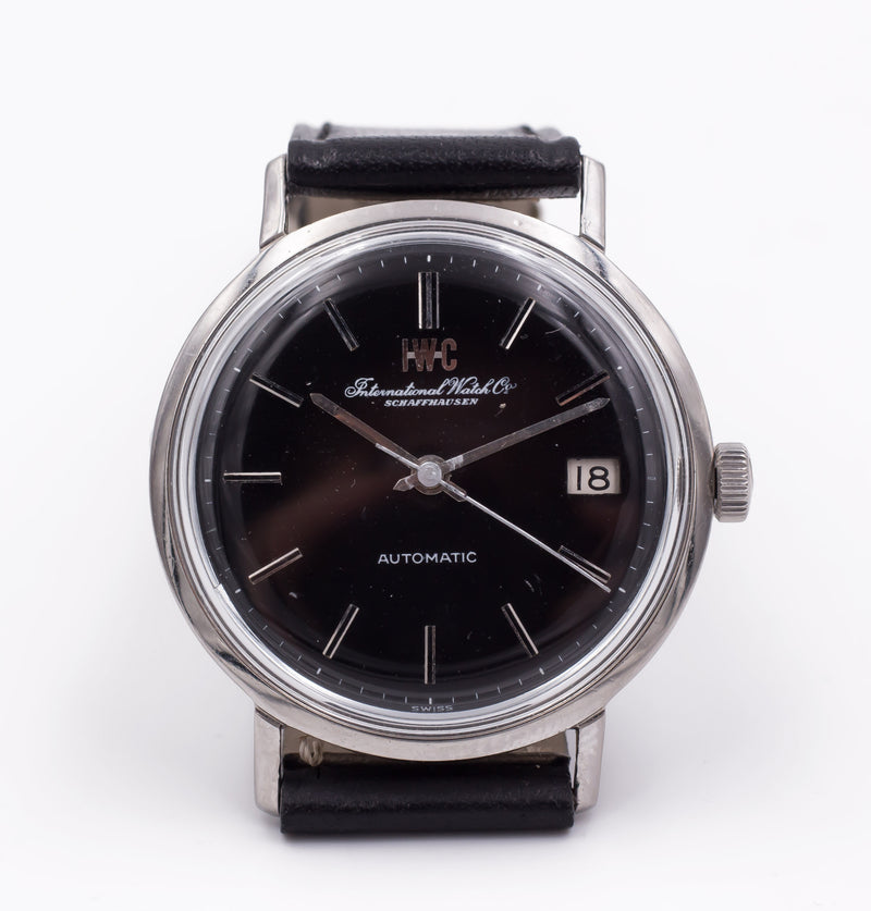 Orologio da polso vintage IWC International Watch Company in acciaio, automatico con data. 1960 circa