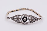 Liberty necklace / bracelet in 18k gold and silver with diamonds and onyx
