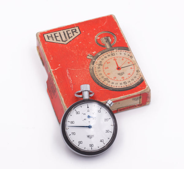 Chronomètre Heuer avec boîte d'origine, années 1970