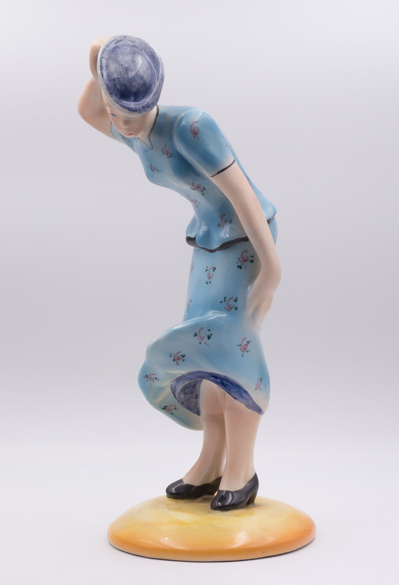 Ceramica Tosin raffigurante donna con cappello ,anni 30