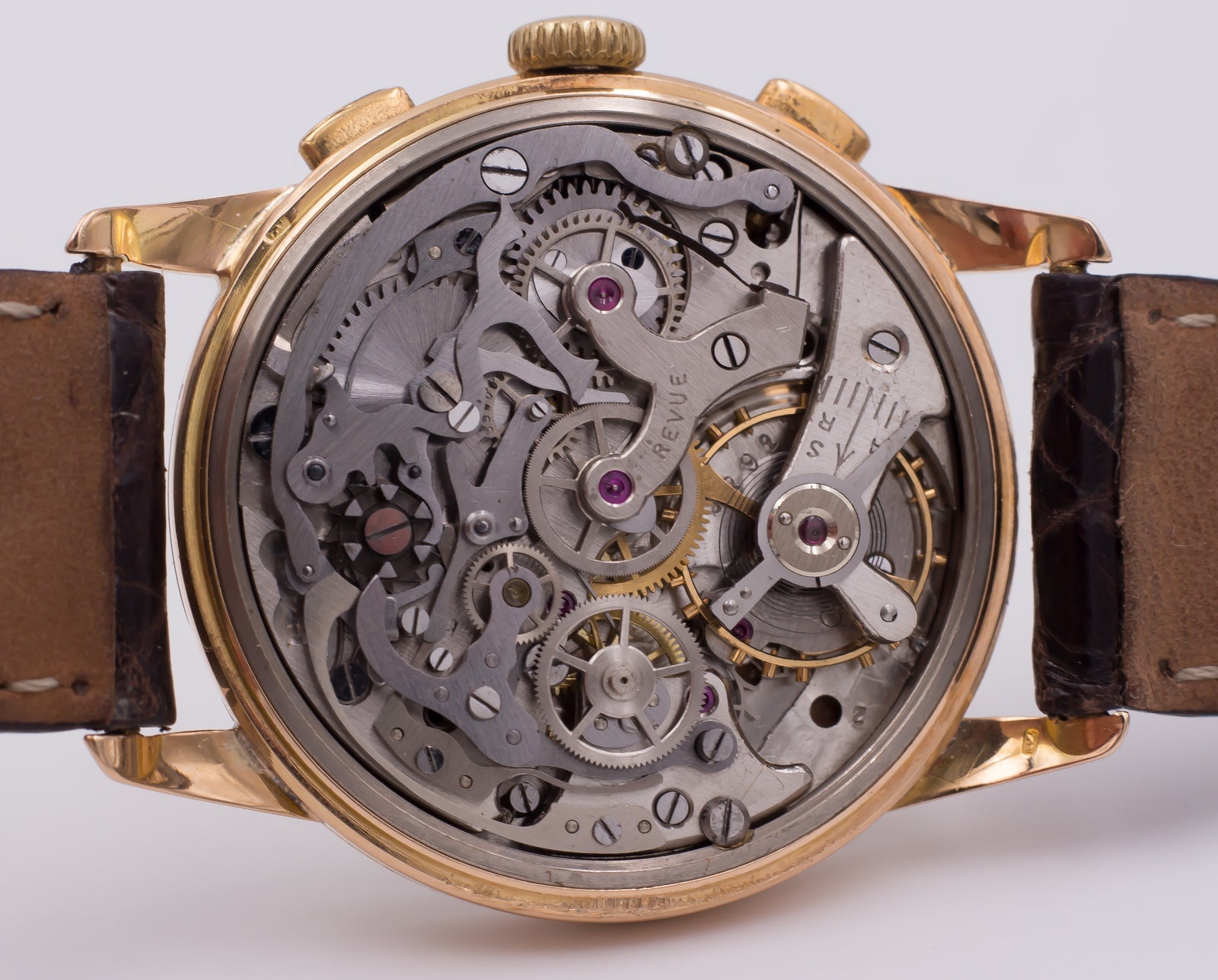 Golden Revue Vintage Italy (new old stock) Vintage Revue chronograph in gold from the 50s - Antichità  main image 2