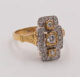 Vintage Goldring mit Diamanten im Brillantschliff, 50er Jahre
