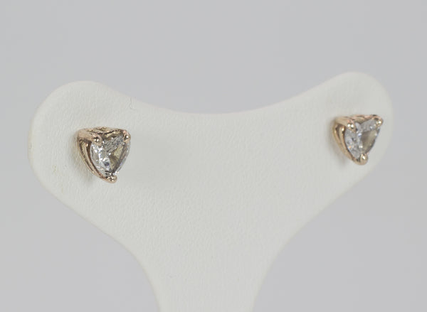 Light point earrings with heart-shaped diamonds