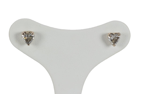 Light point earrings with heart-shaped diamonds