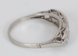 Antique white gold ring with brilliant cut diamonds, 30s