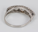 Antique white gold ring with brilliant cut diamonds, 30s