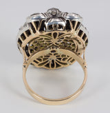 Antiker Gold- und Silberring mit ca. 5 Karat Diamanten im Rosettenschliff, Anfang des 900. Jahrhunderts