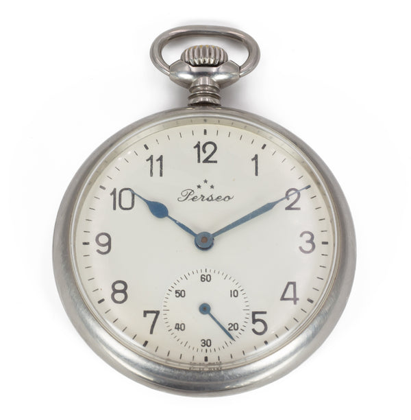 Perseo State Railways pocket watch in steel, early 1900s