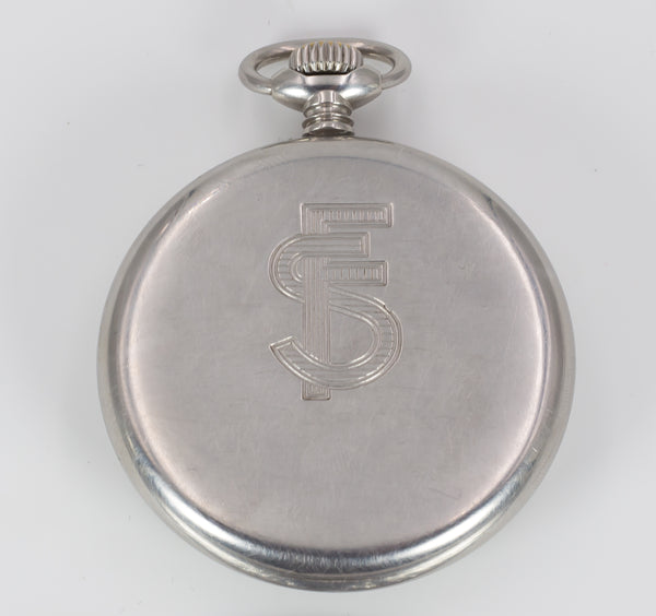 Perseo State Railways pocket watch in steel, early 1900s