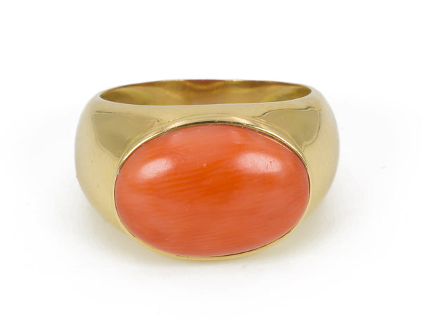 Bague vintage en or et corail, 1950