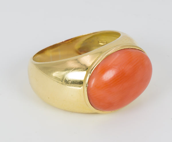 Bague vintage en or et corail, 1950