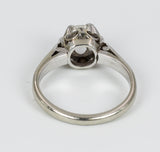 Vintage white gold ring with central 0,6 ct brilliant cut diamond, 50s