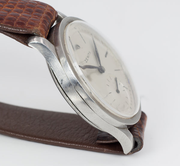 Montre-bracelet vintage en acier Zenith, années 1940