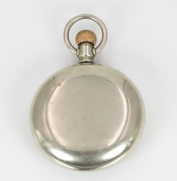 Omega pocket watch in steel with flap, early 1900s