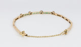 Gold bracelet with brilliant-cut diamonds and emeralds. 30s