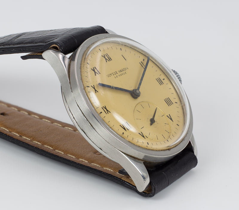 Orologio da polso vintage Ulysse Nardin in acciaio, anni 40