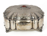 Schmuckschatulle in Silber mit Karneol, 50er Jahre
