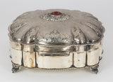 Schmuckschatulle in Silber mit Karneol, 50er Jahre