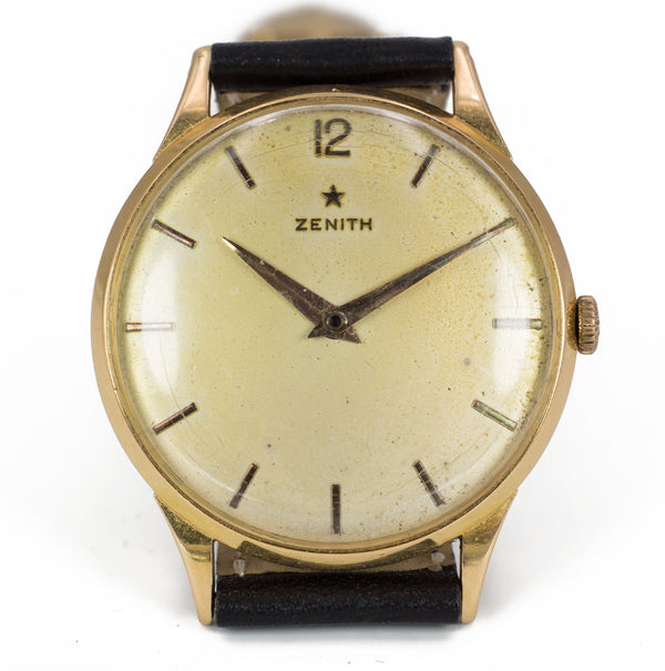 Montre-bracelet vintage Zenith en or 18 carats, années 1950