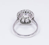 Antique 18K white gold ring with coroné rose cut diamonds, early 900s - Antichità Galliera