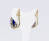 Antique 18K gold earrings with sapphires and diamond rosettes, 40s - Antichità Galliera