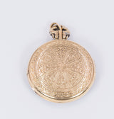 Pendentif photo ancien en or 18 carats et argent, avec turquoise et diamants, années 40 - Antichità Galliera