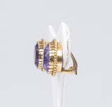 Vintage 18k gold earrings with purple sapphires, 50s - Antichità Galliera