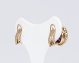 Vintage Ohrringe aus 18 Karat Gold mit lila Saphiren, 50er Jahre - Antichità Galliera