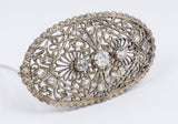 Art Decò brooch in 14k gold with old cut diamonds and rosettes - Antichità Galliera