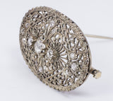 Art Decò brooch in 14k gold with old cut diamonds and rosettes - Antichità Galliera