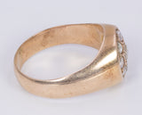 Antique chevalier ring in 18K gold with pink coroné cut diamonds, 30s / 40s - Antichità Galliera