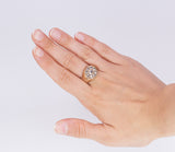 Antique chevalier ring in 18K gold with pink coroné cut diamonds, 30s / 40s - Antichità Galliera