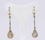 Liberty earrings in gold and silver with brilliant cut diamonds (0.40 ct) and rosettes - Antichità Galliera