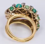 Vintage 18 Karat Gold Ring mit Türkis und Diamanten, 50er Jahre - Antichità Galliera
