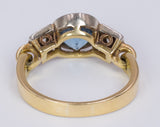 Vintage 18 Karat Goldring mit Aquamarin und Diamanten, 70er Jahre - Antichità Galliera