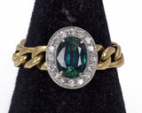 Vintage Ring aus 18 Karat Gold mit zentralem Topas und Diamanten, 80er Jahre - Antichità Galliera
