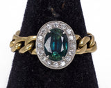 Vintage ring in 18k gold with central topaz and diamonds, 80s - Antichità Galliera