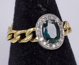 Vintage ring in 18k gold with central topaz and diamonds, 80s - Antichità Galliera