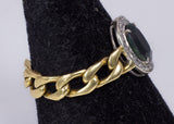 Vintage ring in 18k gold with central topaz and diamonds, 80s - Antichità Galliera