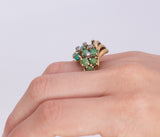 Vintage 18 Karat Gold Ring mit Türkis und Diamanten, 50er Jahre - Antichità Galliera