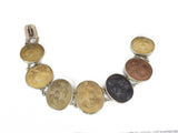 Antikes Armband mit in Silber gebundenen Lavakameen, spätes 800. Jahrhundert