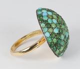 Vintage gold ring with turquoise, 60s
