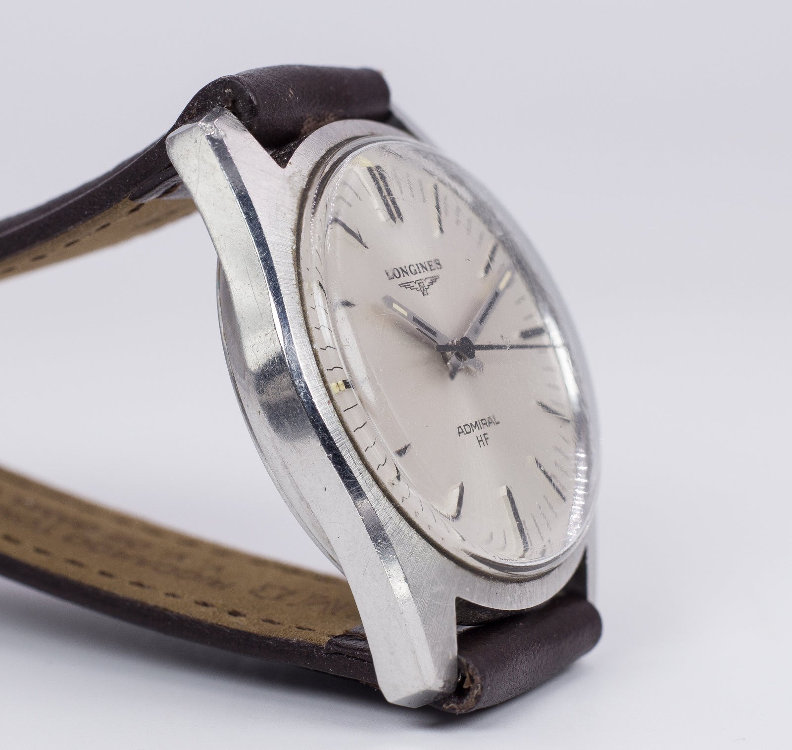 Montre-bracelet vintage Longines Admiral HF en acier, années 70