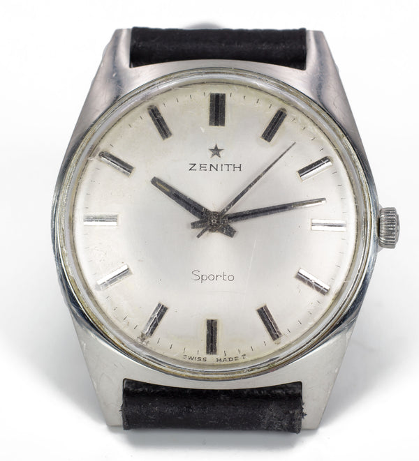 Montre-bracelet vintage Zenith Sporto en acier, 1960