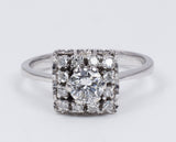 Vintage 18 Karat Goldring mit zentralen (0,30 ct) und seitlichen Diamanten, 50er Jahre - Antichità Galliera