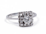 Vintage 18 Karat Goldring mit zentralen (0,30 ct) und seitlichen Diamanten, 50er Jahre - Antichità Galliera