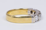 Vintage 18k gold riviera ring with brilliant cut diamonds (0,90 ct estimated), 70s - Antichità Galliera